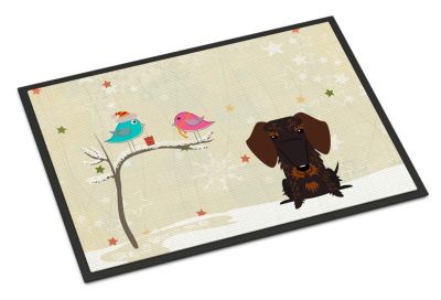 20 x 30 Carolines Treasures BB2600CMT Christmas Presents Between Friends Wire Haired Dachshund Dapple Kitchen or Bath Mat Multicolor 