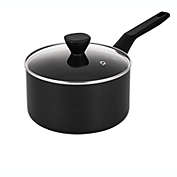 EPPMO 3.5 qt. Hard-Anodized Aluminum Nonstick Sauce Pan in Black with Lid