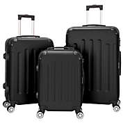 Zimtown 3 Pieces Travel Spinner Luggage Set Bag ABS Trolley Carry On Suitcase w/TSA