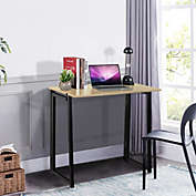 Slickblue Foldable Home and Office Computer Desk-Nature and Black