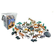 Papo Wenno Wild Animals With Augmented Reality 28 Piece Bucket Set