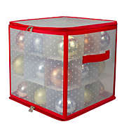 Northlight 12" Transparent Zip Up Christmas Storage Box- Holds 27 Ornaments