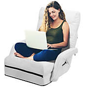 Gymax Folding Floor Chair Adjustable Armchair Chaise Lounge Chair Lazy Sofa