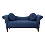 Lexicon Adira Collection Modern Traditional Settee with 2 Pillows, Blue