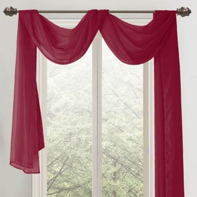 Royal Velvet Crushed Voile Scarf Valance 50 W x 144 L Palmetto Red 