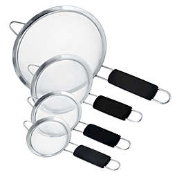 U.S. Kitchen Supply® - Set of 4 Premium Quality Fine Mesh Stainless Steel Strainers with Comfortable Non Slip Handles - 3