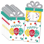 Big Dot of Happiness Colorful Happy Birthday - Birthday Party Money and Gift Card Sleeves - Nifty Gifty Card Holders - Set of 8