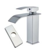 Kitcheniva Silver Waterfall Bathroom Basin Sink Faucet