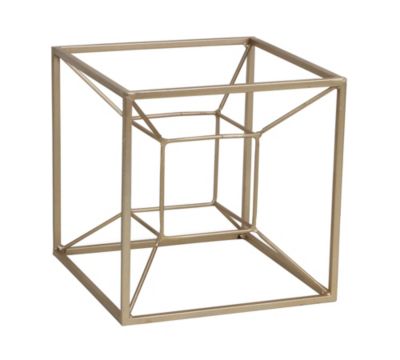 Cheungs Home Indoor Decorative Metal Tesseract Shaped Table Decor - Large