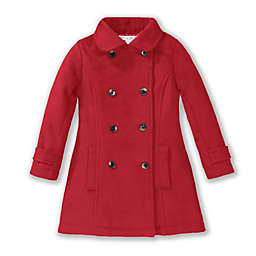 Hope & Henry Girls' Dressy Pleated Back Coat, Red, 3