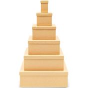 Bright Creations Decorative Nested Boxes - Pack of 6, Square, Thick Paper Board