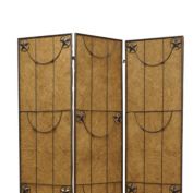 Saltoro Sherpi 3 Panel Foldable Canvas Grill Screen with Lone Stars, Brown-