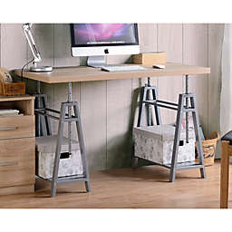 OS Home and Office Furniture. Adjustable Height Writing Desk with Sturdy Metal Base.