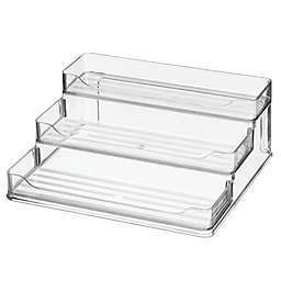 mDesign Plastic Spice and Food 3 Tier Kitchen Shelf Storage Organizer - Clear