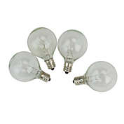 Northlight Pack of 4 Transparent Clear G40 Globe Christmas Replacement Light Bulbs