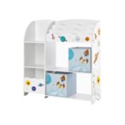 SONGMICS Kids' Toy and Book Organizer Storage Unit for Playroom, Children's Room, White