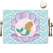 Big Dot of Happiness Let&#39;s Be Mermaids - Party Table Decorations - Baby Shower or Birthday Party Placemats - Set of 16