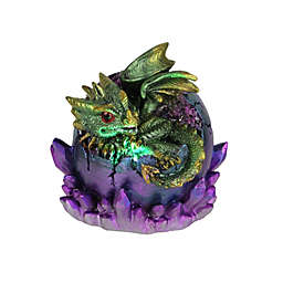 Everspring Green & Purple Baby Dragon Egg LED Figurine Accent Lamp Statue Home Decorations