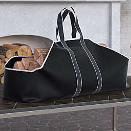 Dura Covers Black Heavy Duty Large Firewood Log Carrier Tote Bag