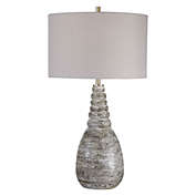 Contemporary Home Living 29" Contemporary Ceramic Table Lamp with Gray Round Drum Shade