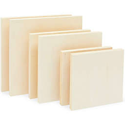 Bright Creations Unfinished Craft Wood Canvas Boards for Painting (3 Sizes, 6 Pack)