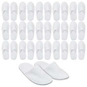 Juvale 12 Pairs Disposable Non-Slip Closed Toe Slippers for Hotels and Spas, Womens US Size 12, Mens Size 11 (White)