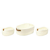 Jessar - Set of 3 Braided Storage Baskets, White