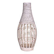 Contemporary Home Living 24" Ivory Coastal Bamboo and Rope Floor Vase
