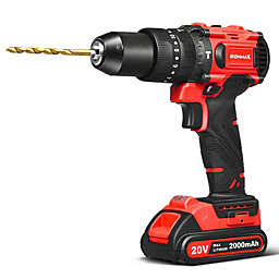 Costway Cordless Brushless Hammer Drill Kit w/ 2 Ah Battery