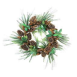 Allstate Green Foilage with Mixed Pinecones Artificial Christmas Wreath - 24-Inch, Unlit