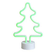 Northlight 11" Green Christmas Tree LED Neon Style Table Sign