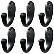 mDesign Wall Mount Metal Single Hooks - Hardware Included, 6 Pack