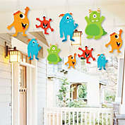 Big Dot of Happiness Hanging Monster Bash - Outdoor Hanging Decor - Little Monster Baby Shower or Birthday Party Decorations - 10 Pieces