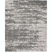 Nourison Luxurious Shag 7&#39;10" x 9&#39;10" Charcoal/Ivory Abstract Indoor Rug LXR02