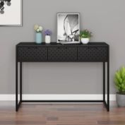 vidaXL Console Table Black 41.7"x13.8"x29.5" Steel