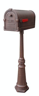 Special Lite Products Savannah Curbside Mailbox with Tacoma Mailbox Post Unit - Copper