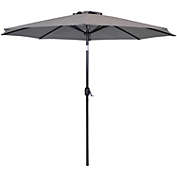 Sunnydaze 9-Foot Outdoor Patio Market Umbrella with Aluminum Pole - Gray