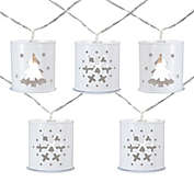 Northlight 10 B/O LED Warm White Metal Lantern Christmas Lights - 6.25&#39; Clear Wire