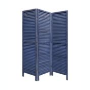 Screen Gems Modern Foldable 3 Panel Shutter Screen Room Divider - Dark Blue