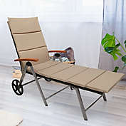 Costway-CA Adjustable Patio Chaise Folding Lounge Chair with Backrest-Brown