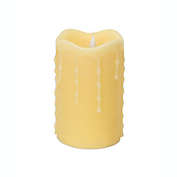 Melrose 5.25" Pre-Lit Ivory Dripping Flameless Pillar Candle - White LED Lights