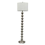 Slickblue Contemporary 65-inch Tall Brushed Steel Floor Lamp with White Drum Shade