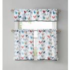 Alternate image 0 for Kate Aurora Multi Rooster Complete 3 Pc Kitchen Curtain Tier & Valance Set - 56 in. W x 15 in. L, White Background