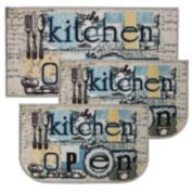 3pc Kitchen Area Rug Floor Mat Carpet Set Home Decorative Food Beverage Theme