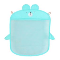 Unique Bargains Mesh Net Bath Toy Organizer, Toy Storage Quick Dry Bath Tub Toy Holder for Tub Mold Resistant, Cyan, 15.7"x14"