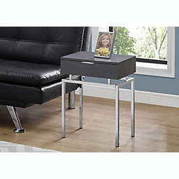 Monarch Specialties Inc ACCENT TABLE - 24"H / GREY / CHROME METAL
