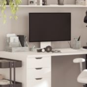 Merrick Lane Ceely 3 Piece Wooden Desk Organizer Set for Desktop, Countertop, or Vanity in Whitewashed