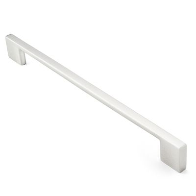Cauldham Solid Kitchen Cabinet Pulls Handles (9" Hole Centers) - Modern Thin Profile Drawer/Door Hardware - Style M255 - Satin Nickel