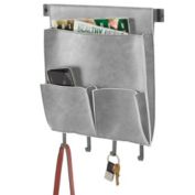 mDesign Wall Mount Leather Hanging Entryway Storage Mail Holder, 12.5" W