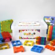 Mag Genius - Buildem' your way ! 108 Mathematically Shaped Tiles - STEM Authenticated Magnetic Building Playset - Starter kit
